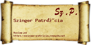 Szinger Patrícia névjegykártya